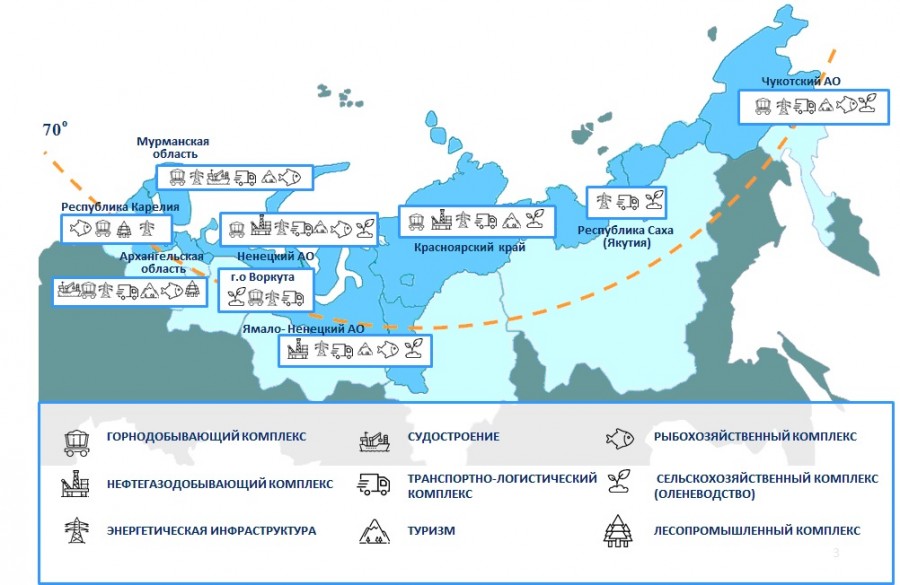 Карта арктической зоны россии